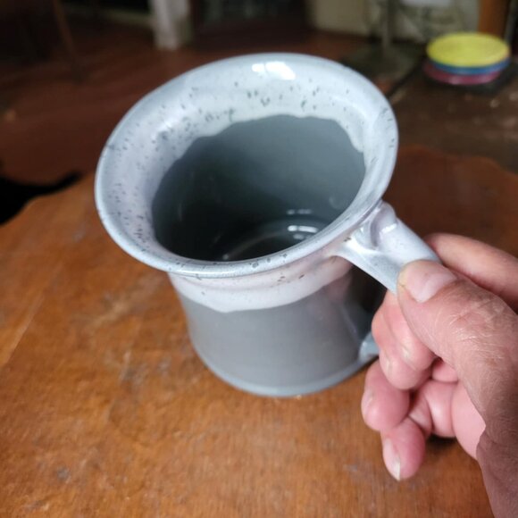 Pair of Artisan Ceramic Coffee Mugs in Gray tones~ Beautiful and large 14 oz - Picture 2 of 8